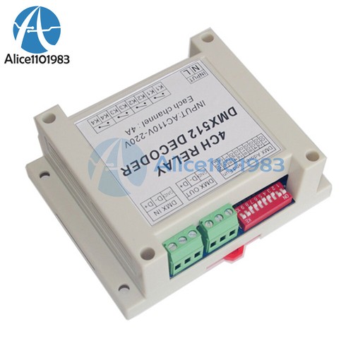 AC110-220V 4 Channel DMX512 Relay Switch DMX Relay Controller W/ Case For Lamp - Picture 8 of 8