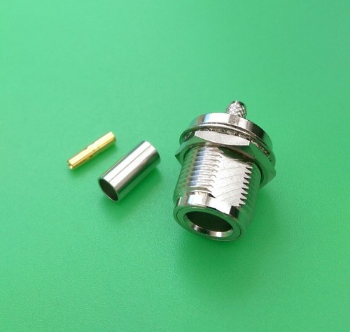 (1 SET) N Female Bulkhead Crimp RG58 RG142 LMR195 Connector - USA Seller - Picture 3 of 3