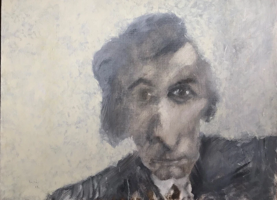 Tableau de Patrick Loste portrait d'homme Albères Perpignan Catalan Viallat 1983 - Photo 2/4