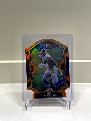 VAN JEFFERSON 2020 SELECT RC ROOKIE CONCOURSE DIE-CUT ORANGE PRIZM LA RAMS