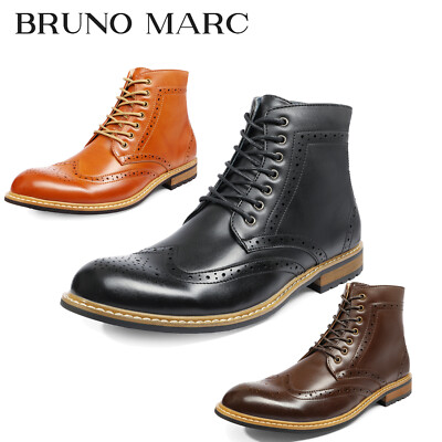 Men's Dress Ankle Motorcycle Boots Dress Boot Wingtip Toe Brogue Lace-up  6.5-15