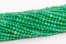 2MM Natural Bright Green Agate Beads Grade AAA Round Gemstone Loose Beads 15.5"