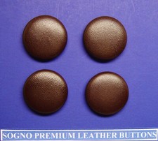 4 MADE IN USA 1 INCH BROWN GENUINE LEATHER BUTTONS FOR JACKETS,BLAZERS, COATS