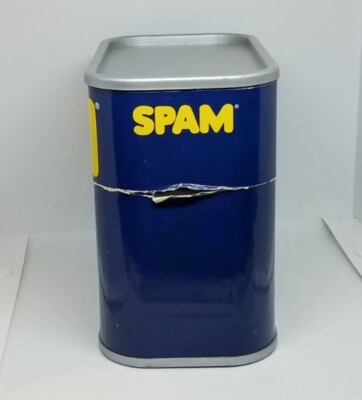 Vintage Hong Kong Spam Meat Lidded Paper Label Plastic Container