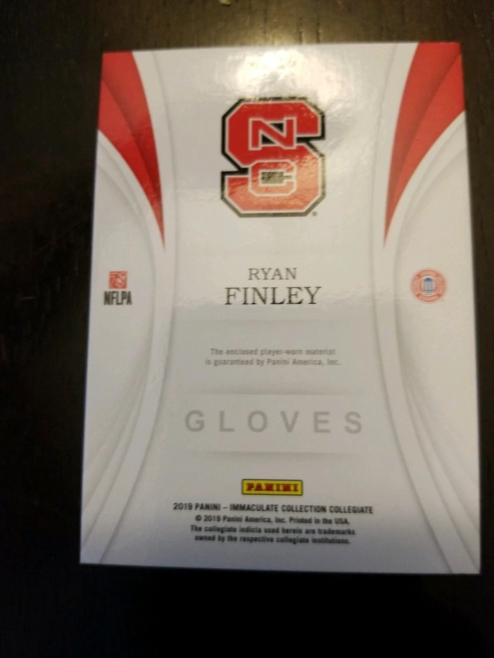 2019 Ryan Finley Panini Immaculate Collegiate collection Gloves Card. 16/16 - Image 2 of 2