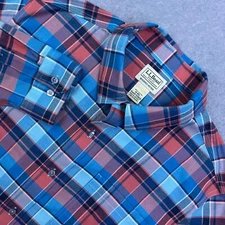 LL Bean Shirt Men's Medium Multi Wrinkle-Free Ultrasoft Slightly Fitted Untucked