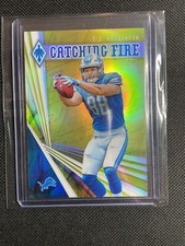 2019 Panini Phoenix T.J. HOCKENSON Catching Fire Yellow Parallel #9 RC /75 LIONS