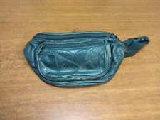 VTG 80's Leather Fanny Pack Patchwork Multiple Compartments Retro Leather Biker