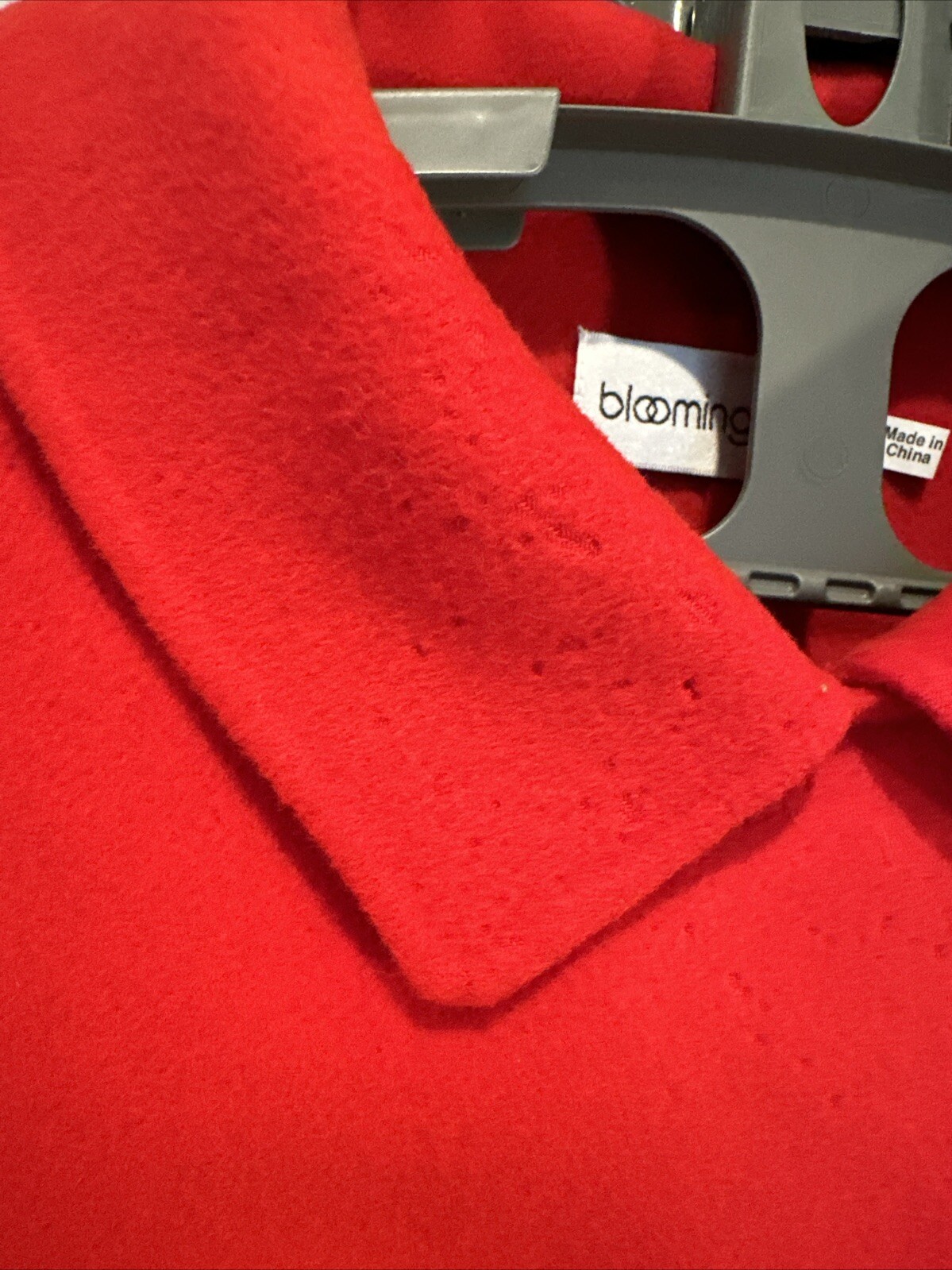 Bloomingdale’s Coat Solid Red Button Long Sleeve … - image 4