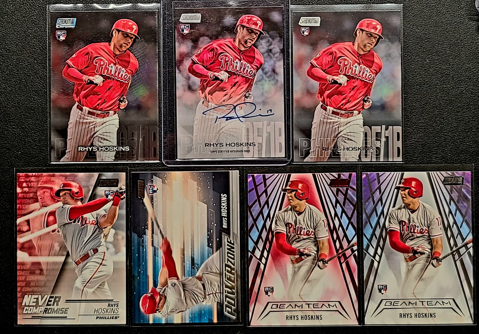 2018 Stadium Club Autographs Rhys Hoskins +bonus cards (all cards in pic)