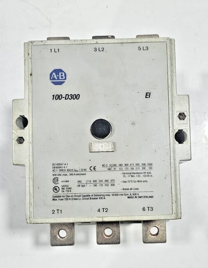 ALLEN BRADLEY 100-D300 Used Working Motor Control Contactor