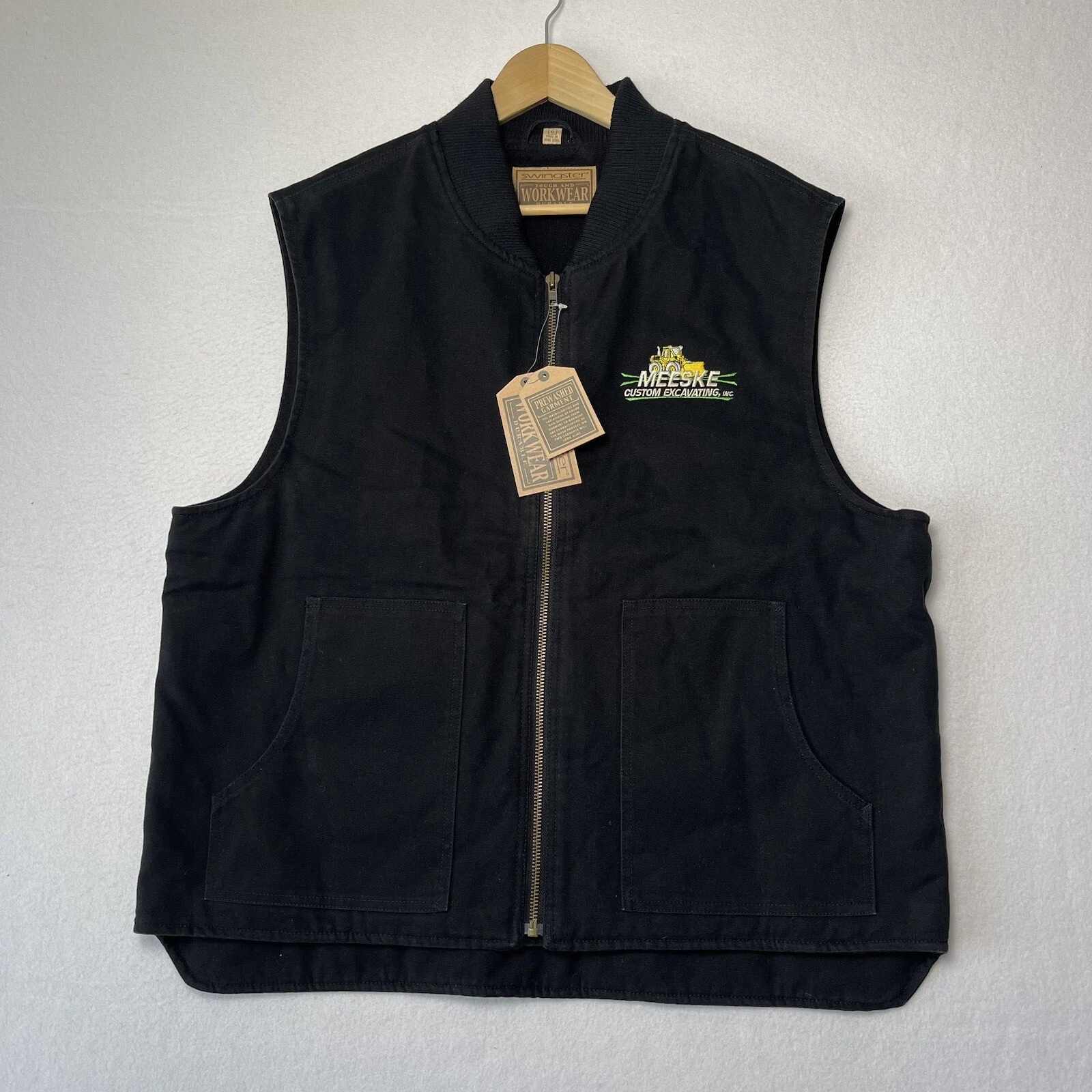 Swingster Vest Mens XL Duck Canvas Full Zip Carpenter Quarry Outdoor Meeske NWT
