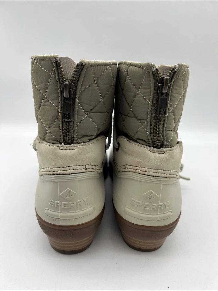 Botas Sperry Mujer 9M Agua Salada Acolchadas Impermeables Pato Tobillo STS80755 Marfil Foto 4 de 4