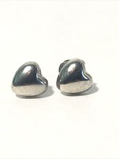 Women s Silver Tone Heart Stud Earrings - Post Earrings. Fashion Jewelry.