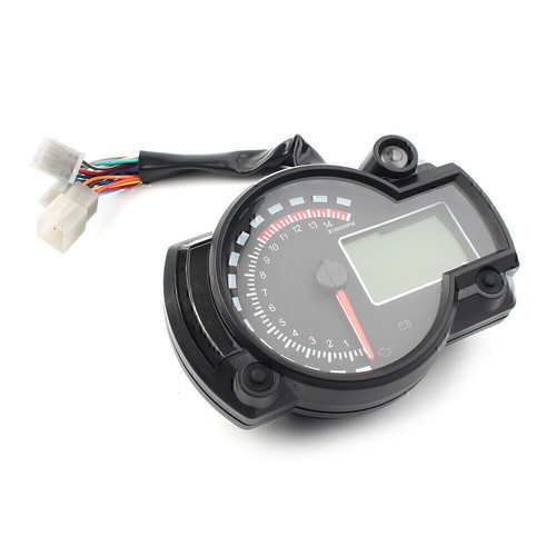 Universal LCD Digit 15000rpm Motorcycle Speedometer Tachometer Gauge Odometer - Picture 3 of 12