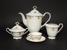 ANTICO SERVIZIO CAFFÈ PORCELLANA BIANCA ORO MARIE LUISE BAVARIA SELTMANN WEIDEN