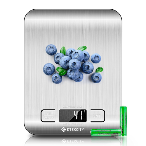 Digital Kitchen Scale Stainless Steel, Grams & Ounces, LCD for Keto & Meal Prep!