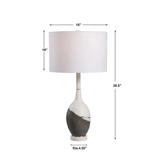 Uttermost Tanali Transitional Concrete Resin and Iron Table Lamp in Gray/White - Picture 9 of 9