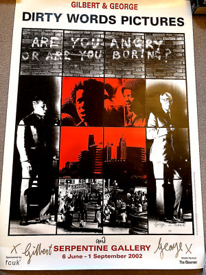 Gilbert & George Dirty Words Pictures signed Poster Serpentine Gallery 2002