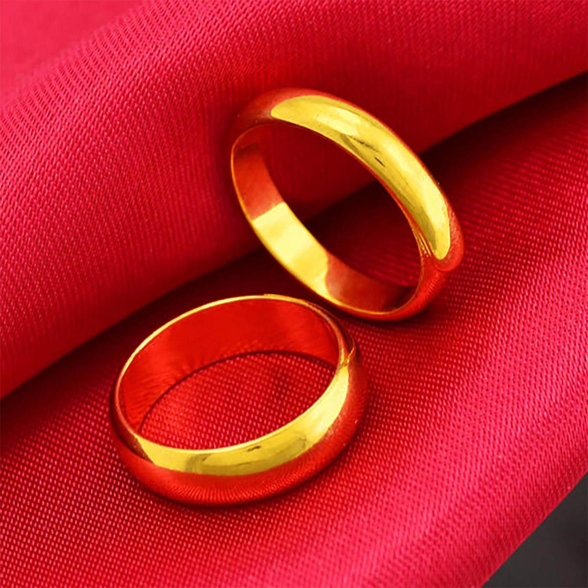 18K YELLOW ROSE WHITE GOLD GF MENS LADY WEDDING ETERNITY COMFORT ROUND