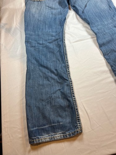36x32 Affliction Mens Jeans Cooper Relaxed Boot Cross Patches Blue Wash Y2K LA - 第 22/24 張圖片
