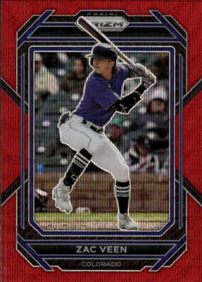 2023 Panini Prizm Zac Veen #148 Ruby Wave Prizm Colorado Rockies