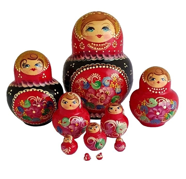 10 Poupées Russes Matriochkas à Peindre - Lot De 10 Pièces En Bois, Fait Main En Russie, Vierges