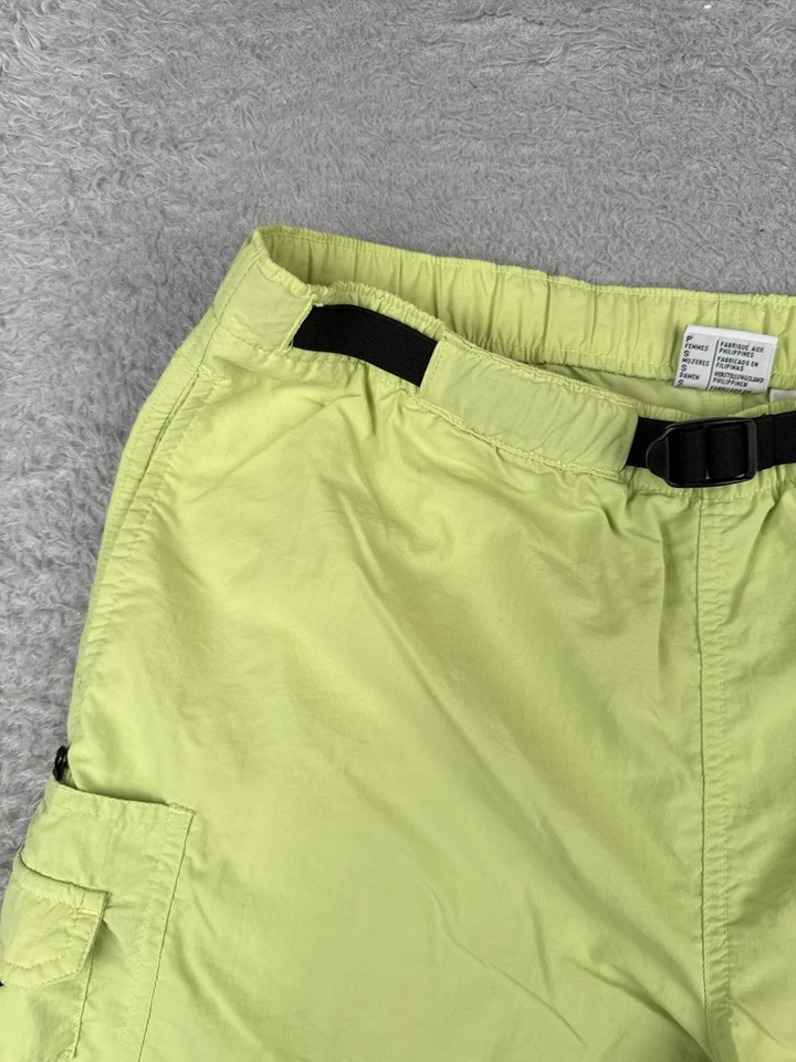 VINTAGE Columbia Shorts Women Small Yellow Belted Cargo 100% Nylon Hiking 36x6 - Image 4 of 4