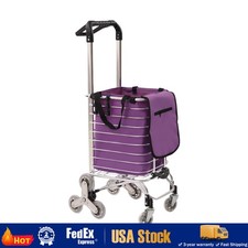 Folding Shopping Cart Grocery Trolley Laundry Stair Climbing Handcart 6/8 Wheels