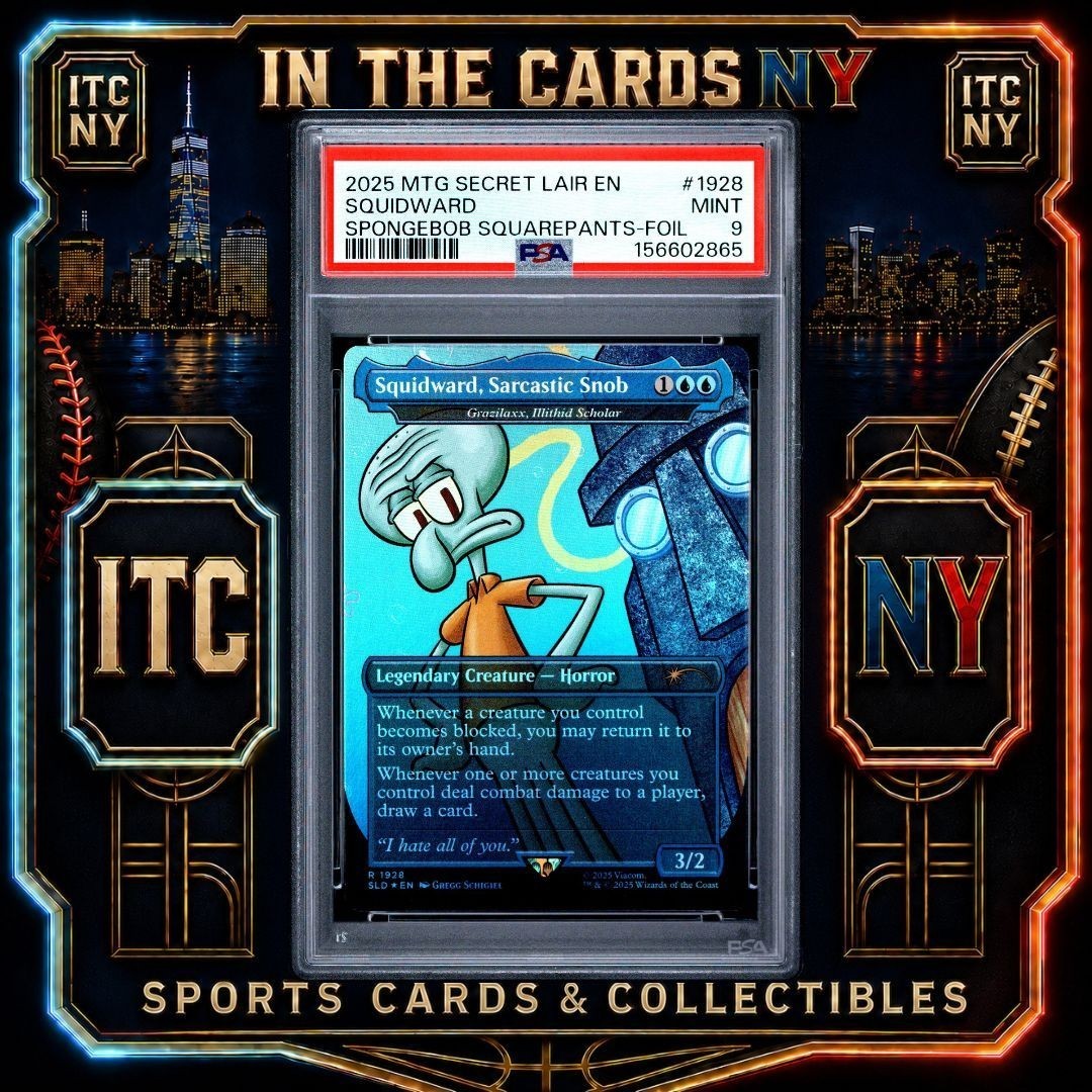 2025 Magic The Gathering SpongeBob Secret Lair Drop Squidward Snob Foil PSA 9 view 2