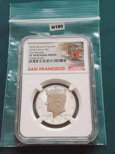 2018 S Kennedy Silver Reverse Proof Half Dollar!  50C NGC PF70 First R!  N180
