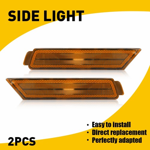 2X Amber Lens Front Side Marker Signal Lights Reflector For 10-15 Chevy Camaro Y - Picture 16 of 20