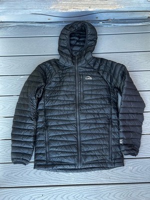 LL Bean Ultralight 850 Down Hooded Jacket Black Size Med T Downtek Pertex Puffer