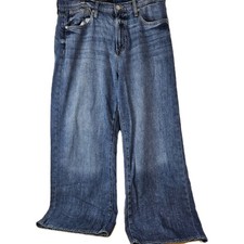 Gap Womens 12 Blue High Rise Stride Wide Leg Jeans Medium Wash Denim Classic