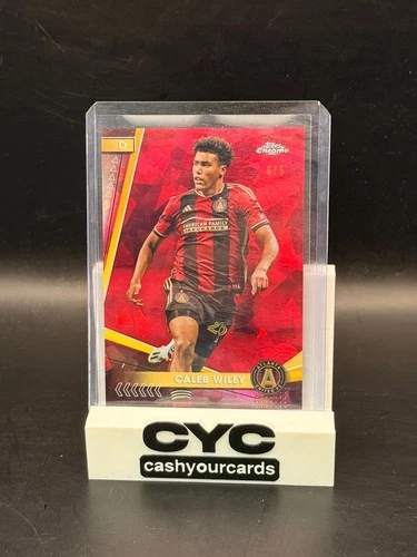 Caleb Wiley Red /5 #26 2024 Topps Chrome Major League Soccer Sapphire