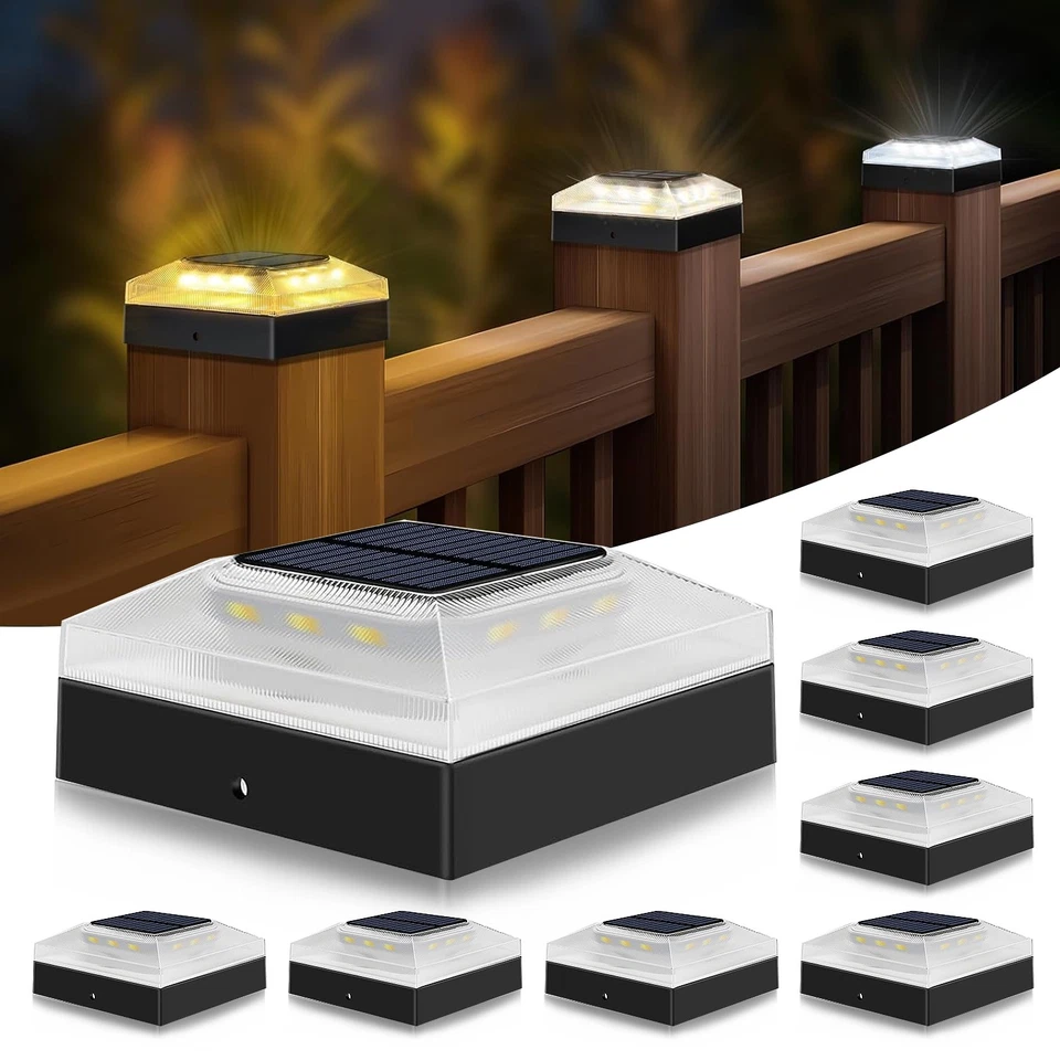 4x4 Solar Pfostenkappen Licht 3 Modus LED Pfostenleuchte Zaunpfosten Lampe Außen - Bild 2 von 4