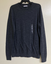 Men's Crewneck Sweater Sonoma Size Large Tall L/S Pullover Lightweight Gray NWT