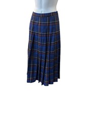 Vintage Pendleton Virgin Wool Plaid Pleated Skirt Tartan Made USA 14