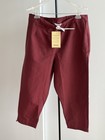 NWT Fabindia 100% Cotton Women's Pant Wine 🍷 Burgundy Elastic Back Cropped 36 — photo 1