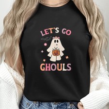 Halloween Ghost Holding Pumpkin Let s Go Ghou...