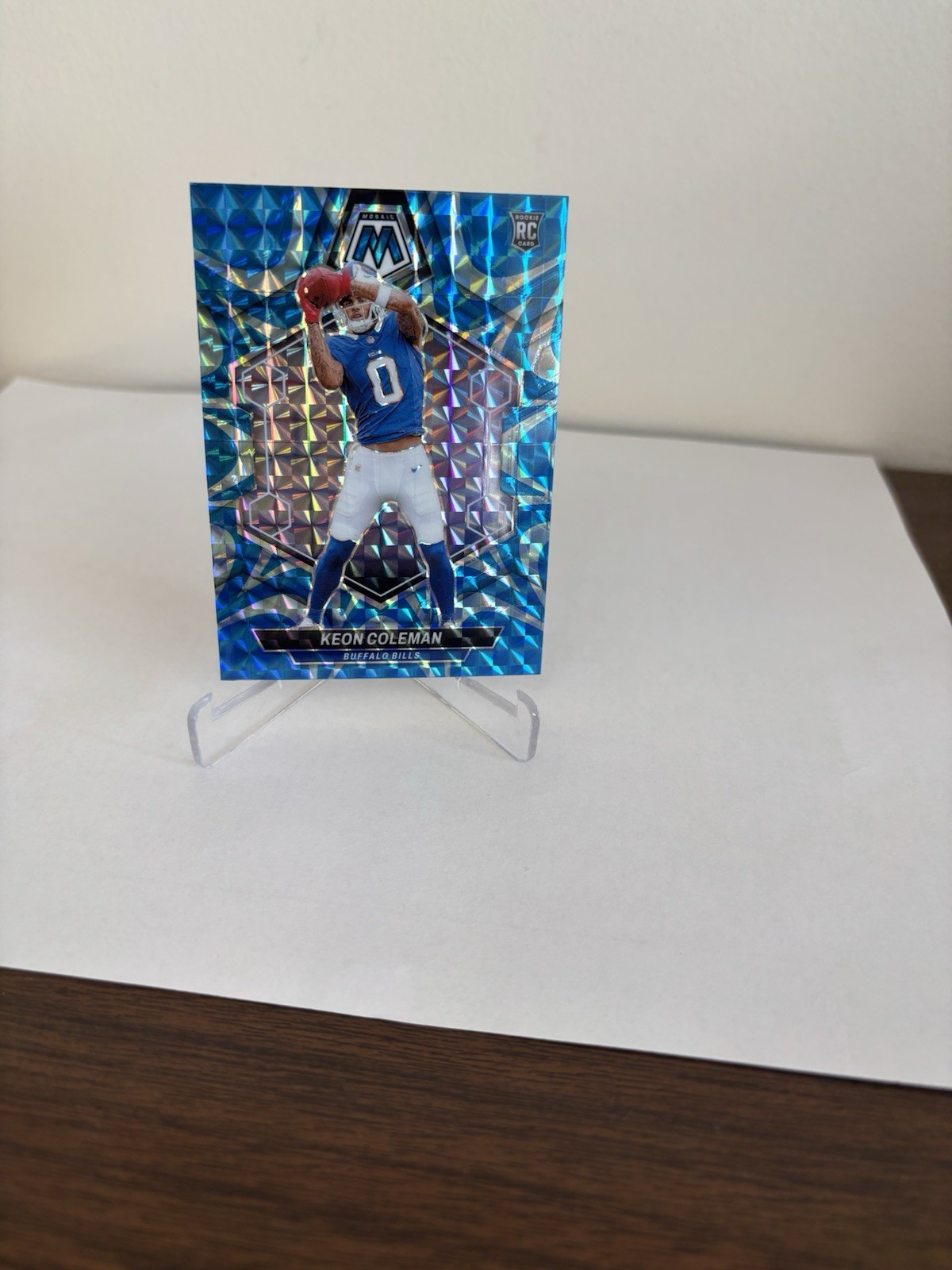 2024 Panini Mosaic - Rookies Keon Coleman #333 Reactive Blue Mosaic Prizm (RC)