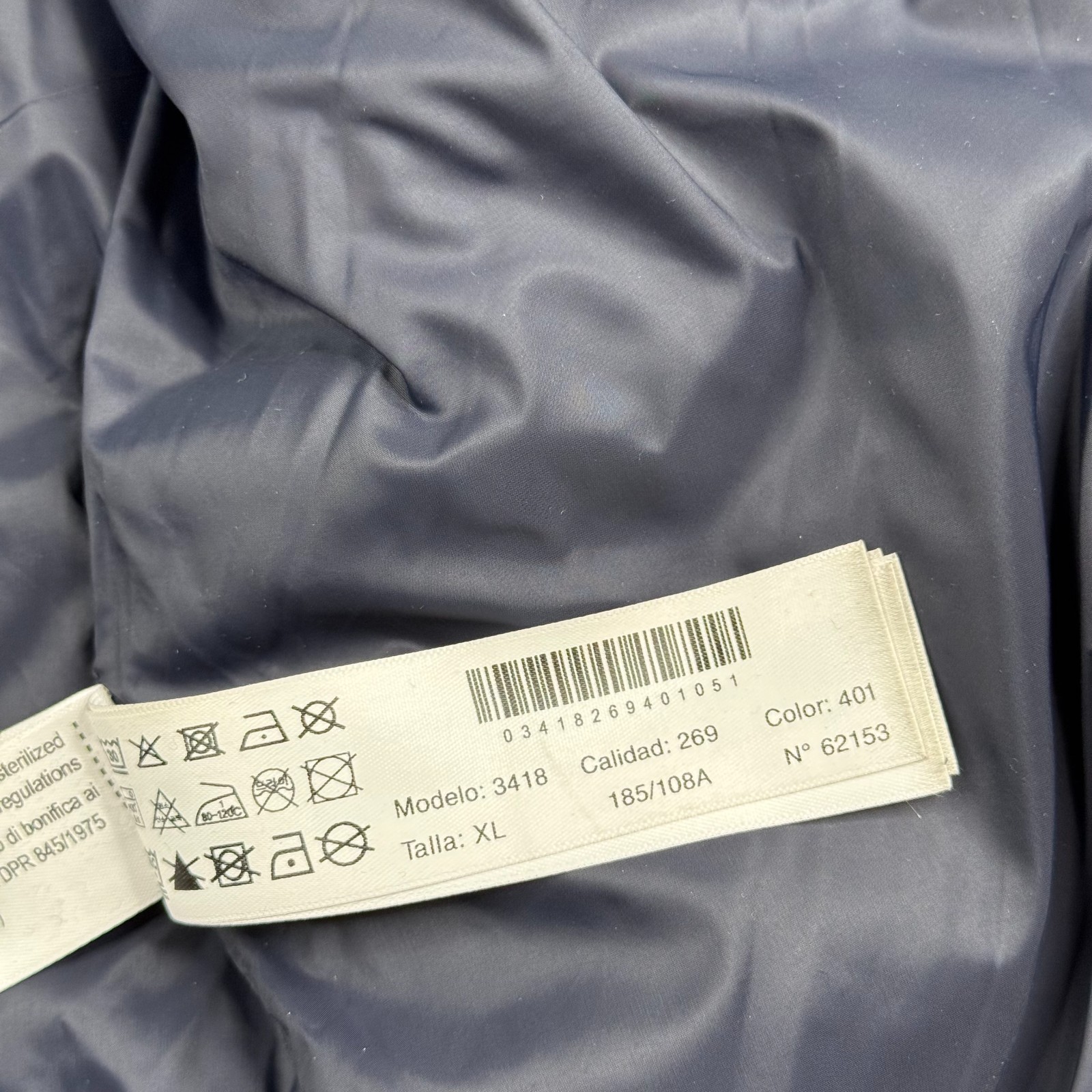 Massimo Dutti Mens Navy Blue Down Feather Fur Trim Hooded Parka Jacket Size XL thumbnail 11