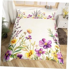 Floral Bedding Set Flowers Comforter Cover Set for Kids Teens Full Multi 17