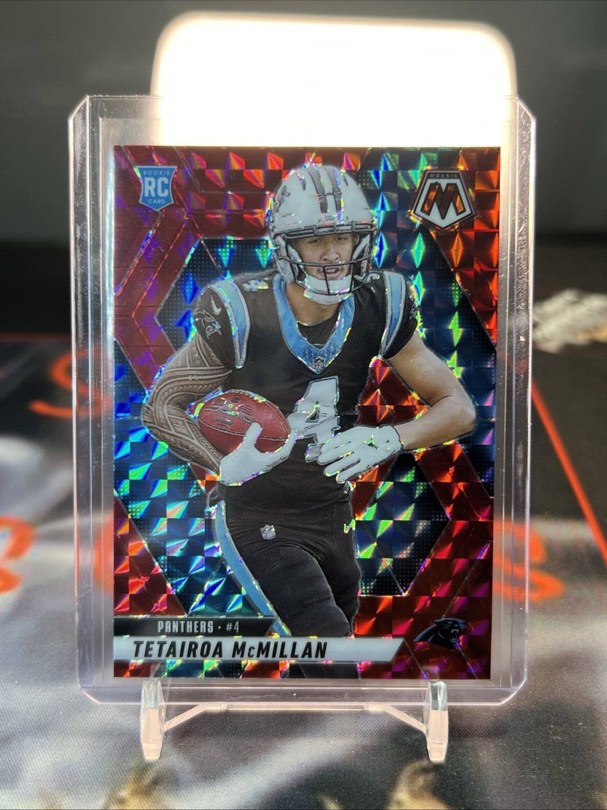 2025 Panini Mosaic TETAIROA MCMILLAN Rookie RED Mosaic Prizm RC #309