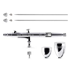 Airbrush Kit Dual-Action 1/2 & 1/4 oz Cup 0.35 & 0.5 mm Needle | Makeup Nai