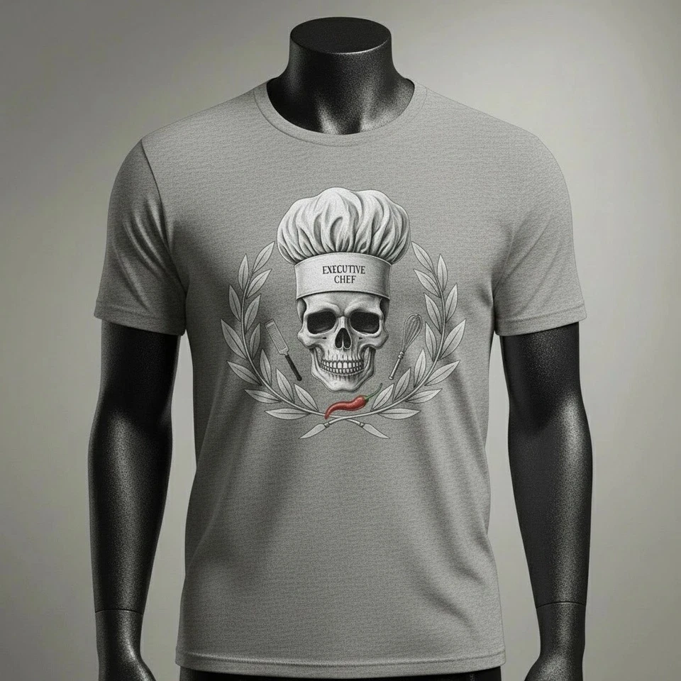 Camisa de Chef Ejecutivo / Estrella de Rock Culinaria / Logo Foto 3 de 4