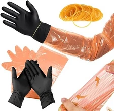50 Pairs Field Dressing Gloves Disposable Deer Gutting Mittens Hunting Cleaning.