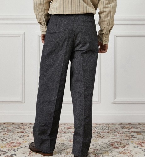 Lot 826W 1940s Salt & Pepper Work Trousers Militora Ranger Overall 29x30 - Picture 2 of 5