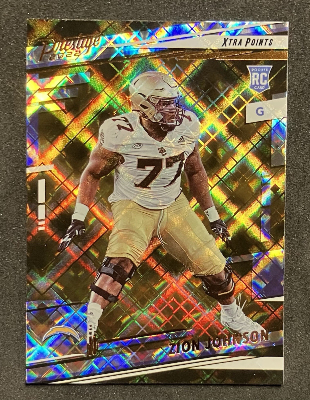 2022 Panini Prestige Zion Johnson Rookie RC Xtra Points Diamond #381 LA Chargers