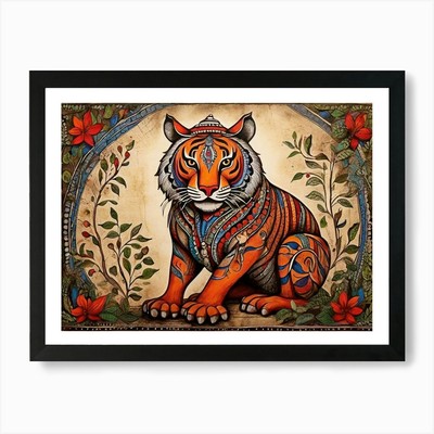 Standard traditioneller Madhubani-Stil gerahmtes Wandbild Poster Leinwanddruck Bild